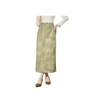 SMEN Casual Long Skirts Women's Khaki