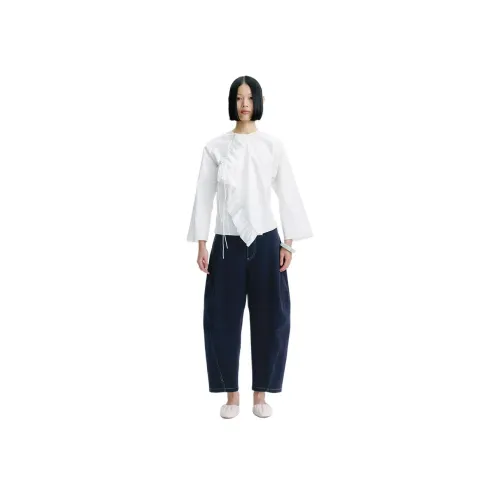 MS MIN 화이트 여성 셔츠