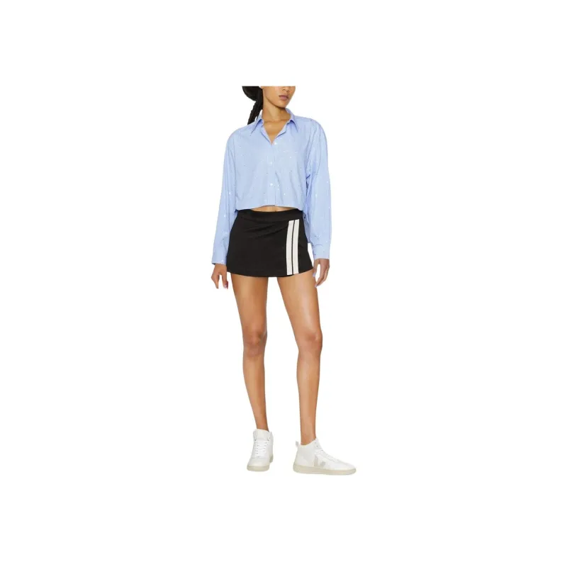 PALM ANGELS Stripe Detailed A Line Mini Skirt-2