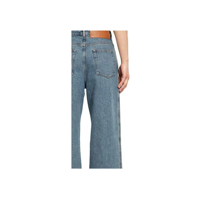 LOEWE Anagram Mid rise Straight Jeans-6