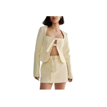 NASTY GAL Premium Tailored Buckle Top Jackets Coats Women's Butter