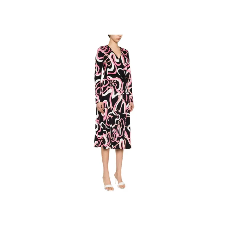 DVF Diane Von Furstenberg SS24 Long-Sleeved Dresses Women's Black-3