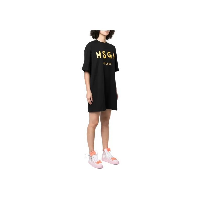 MSGM Short Sleeved Dresses Women's Black-3