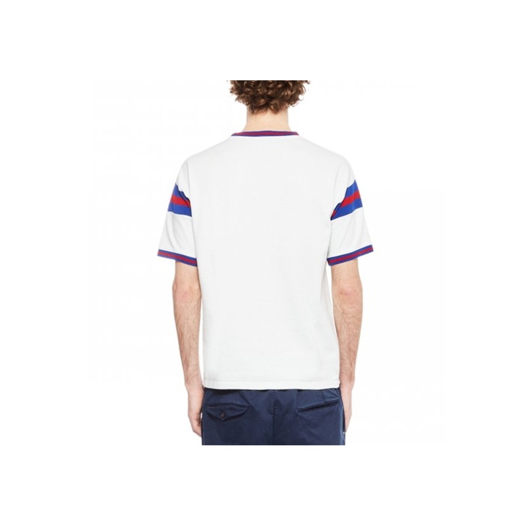 Tシャツ・カットソー SAINT LAURENT Men Polo Shirts 464572 YB2DQ 9000 BLANC WHITE Saint Laurent White logo-print crew-neck t-shirt | TheDoubleF