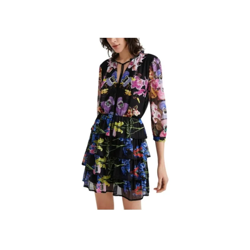 Desigual Long Sleeved Dress Women's Multicolor-4