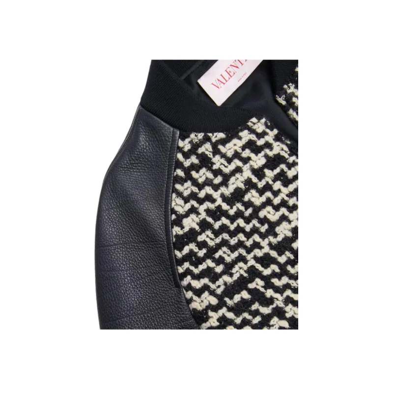 Valentino Garavani Chez patch Tweed Bomber Jacket-5
