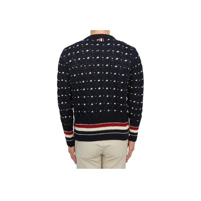 THOM BROWNE Thome Brown Crewneck Cable Knit Sweater-3