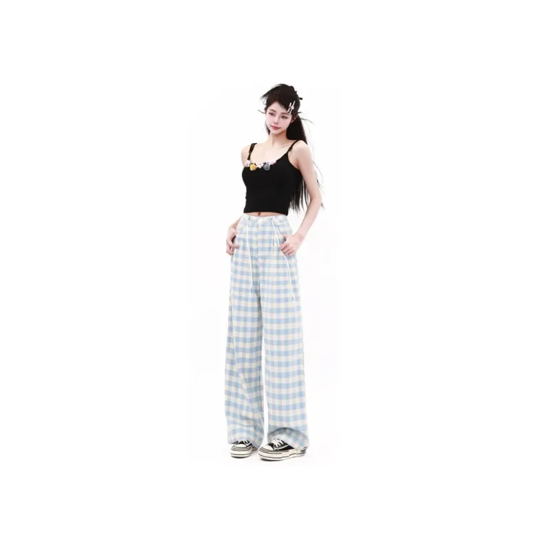 BRASS SCOUT Casual Pants Women's Plaid Pants-2