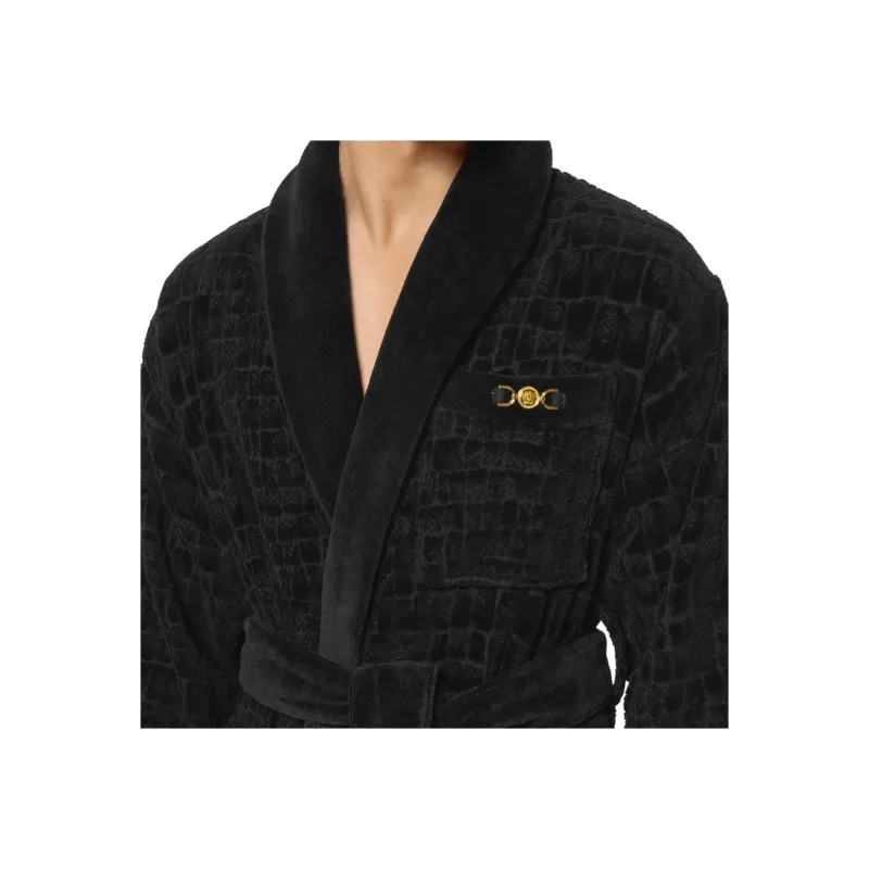 VERSACE Pajama Robe Men's Black-3
