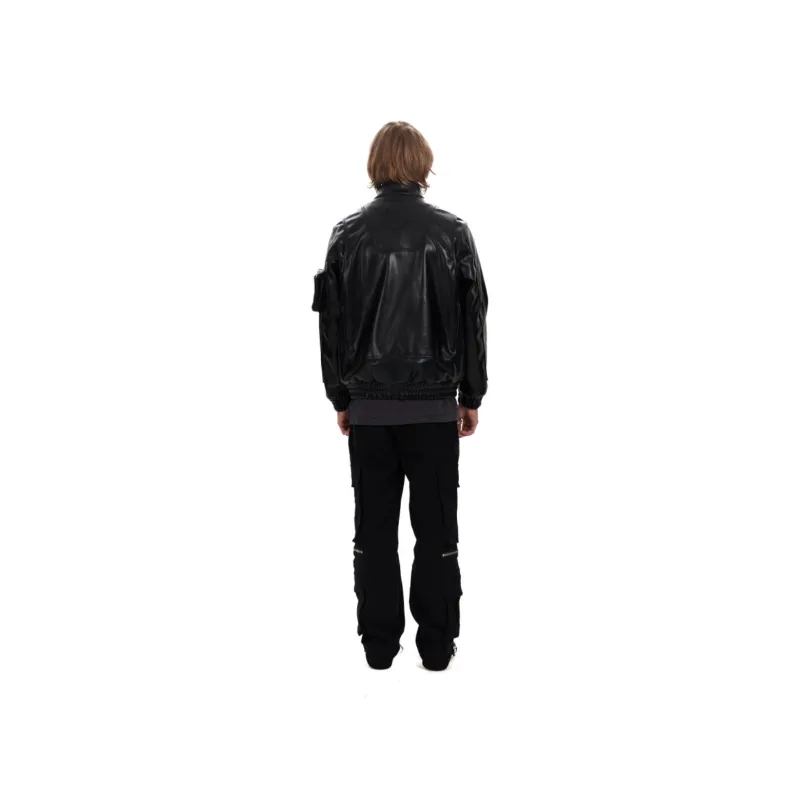 False Perception Leather Jackets Coats Unisex Black-3