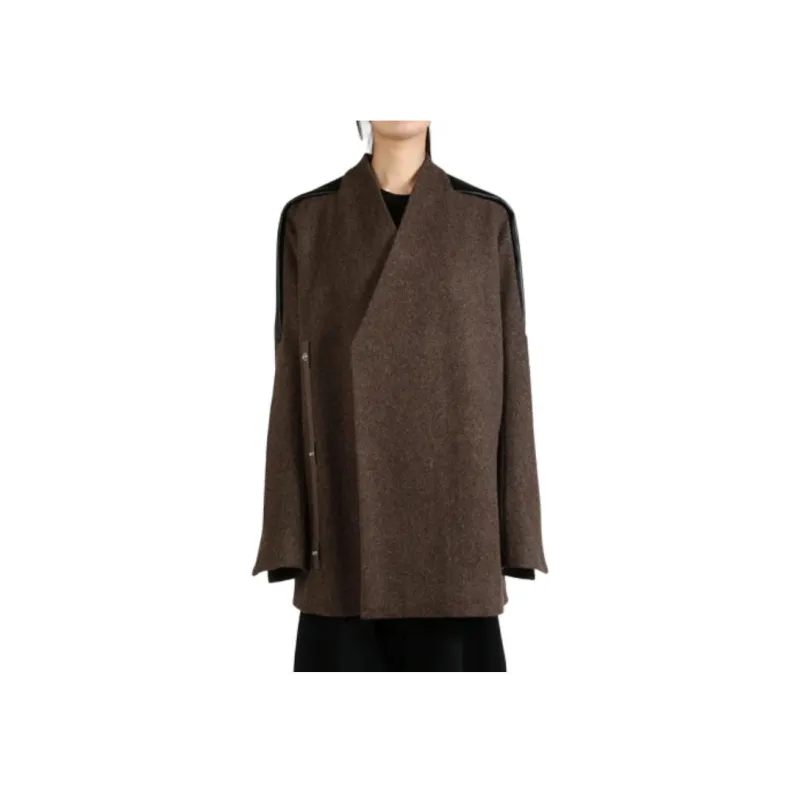 RICK OWENS Officer Jacket 'Brown/Black/Thulian'-0