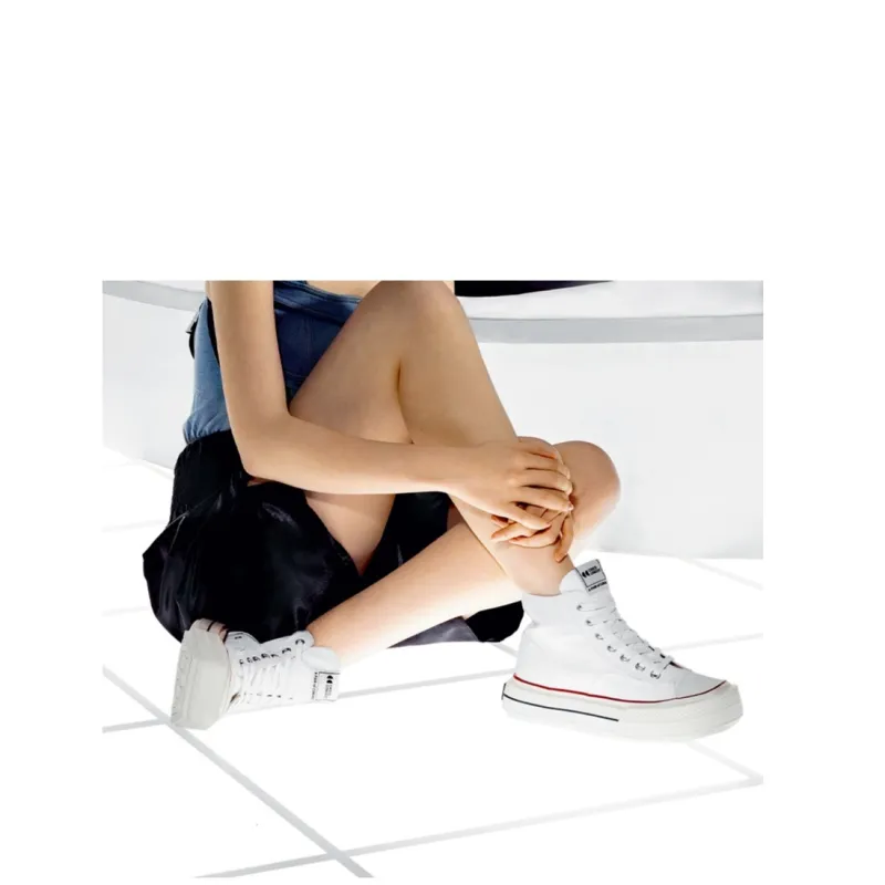 CHOCO CONCERT High Top Canvas Shoes Unisex White-7