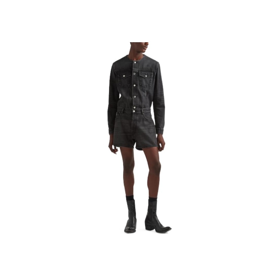 PRADA Denim Shorts Men Black - POIZON