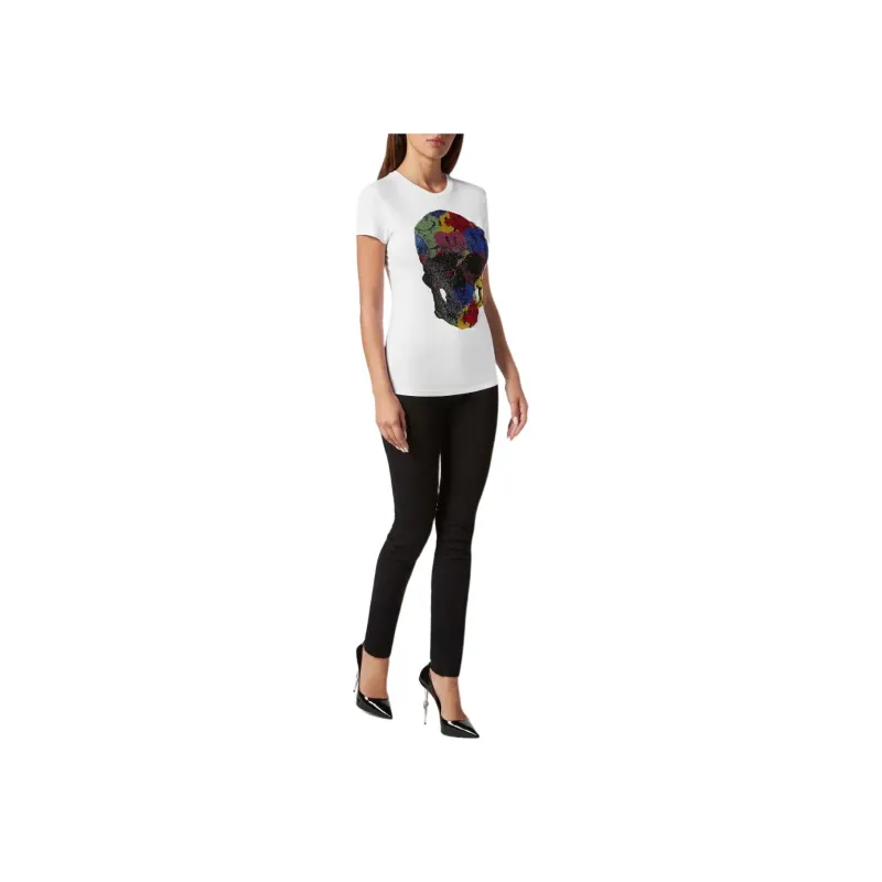 PHILIPP PLEIN Skull print Rhinestones embellishment T shirt-2