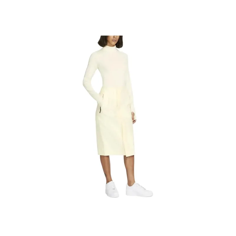 Nike Casual Long Skirts Women's Coconut Milk White-3