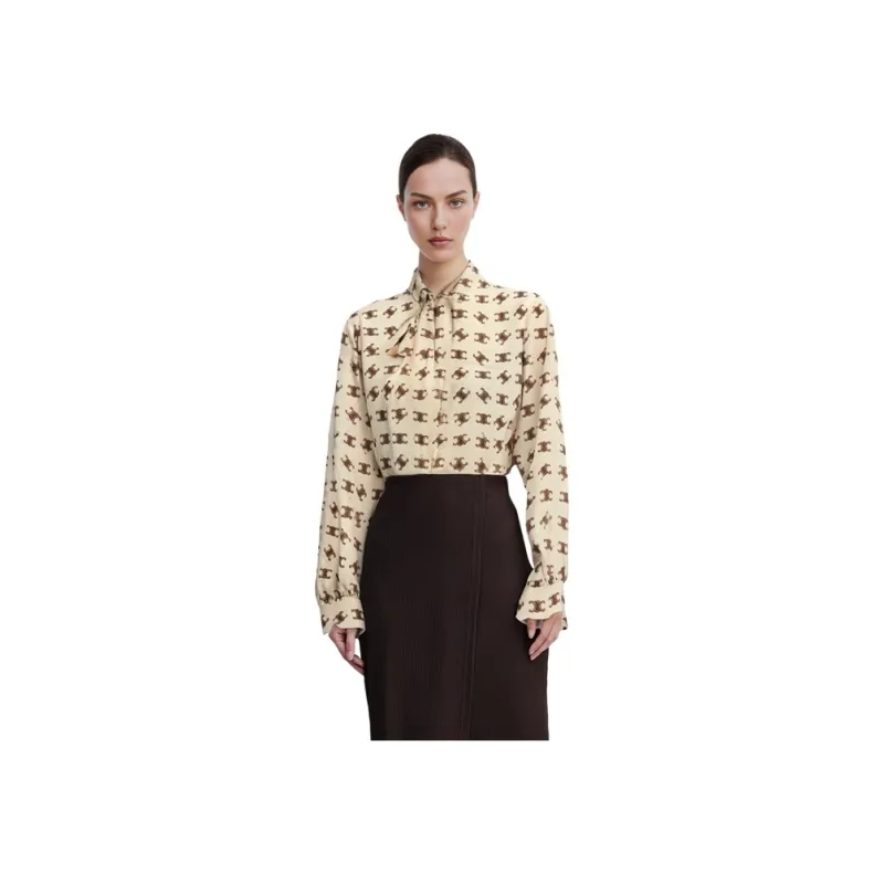 CELINE Shirts Women's Brown-3