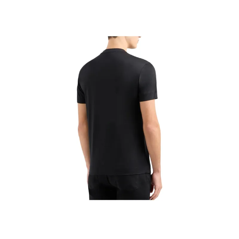 EMPORIO ARMANI Sustainability Values Lyocell blend Jersey T shirt With Dragon Embroidery-1
