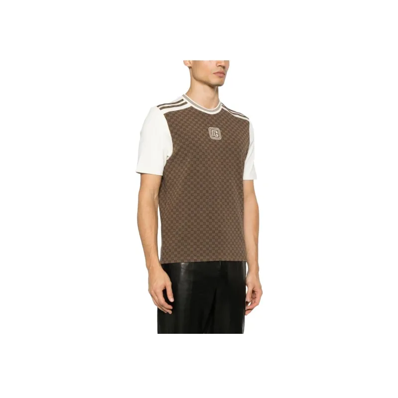 BALMAIN T-Shirts Men Brown-2