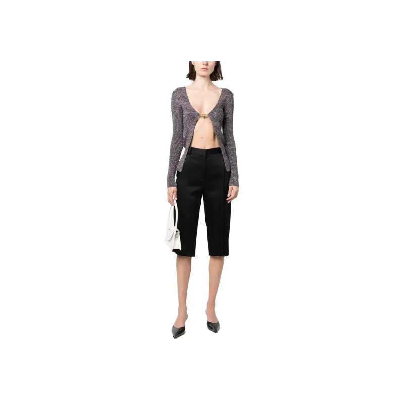GCDS Open-Front Logo-Buckle Glittered Cardigan-1