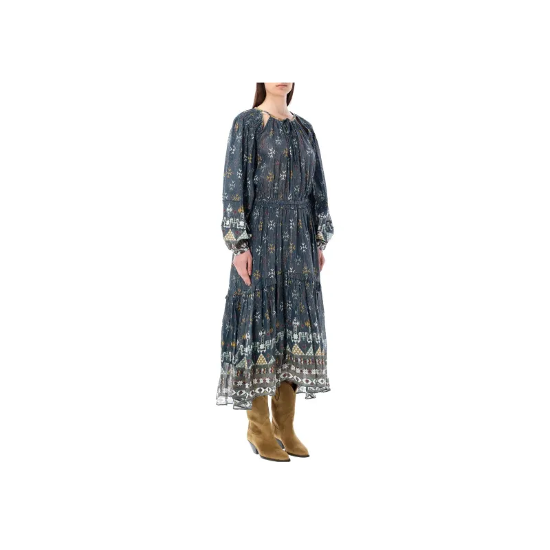 ISABEL MARANT ETOILE Geometric Printed Long Sleeved Dress-3