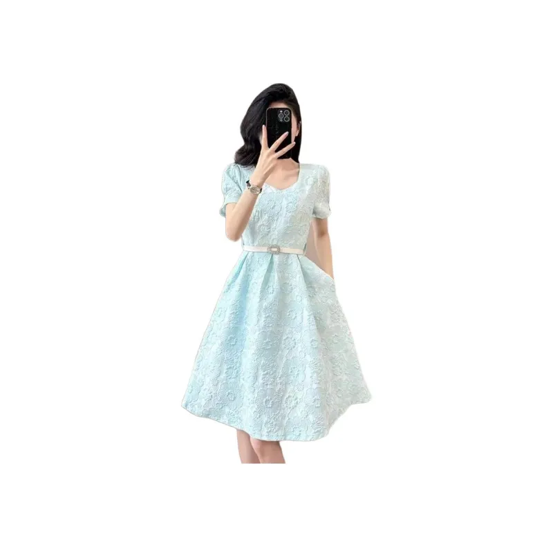 KEAB Short Sleeved Dress Women's Light Blue-2