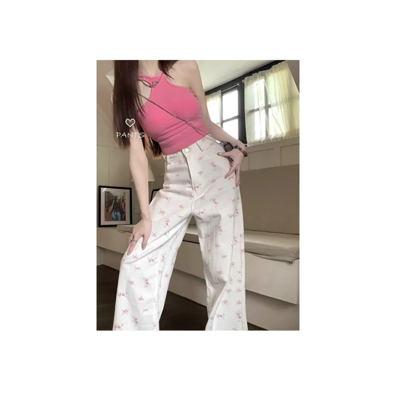 SUNSUNTOWN Jeans Women's Little Flower-2