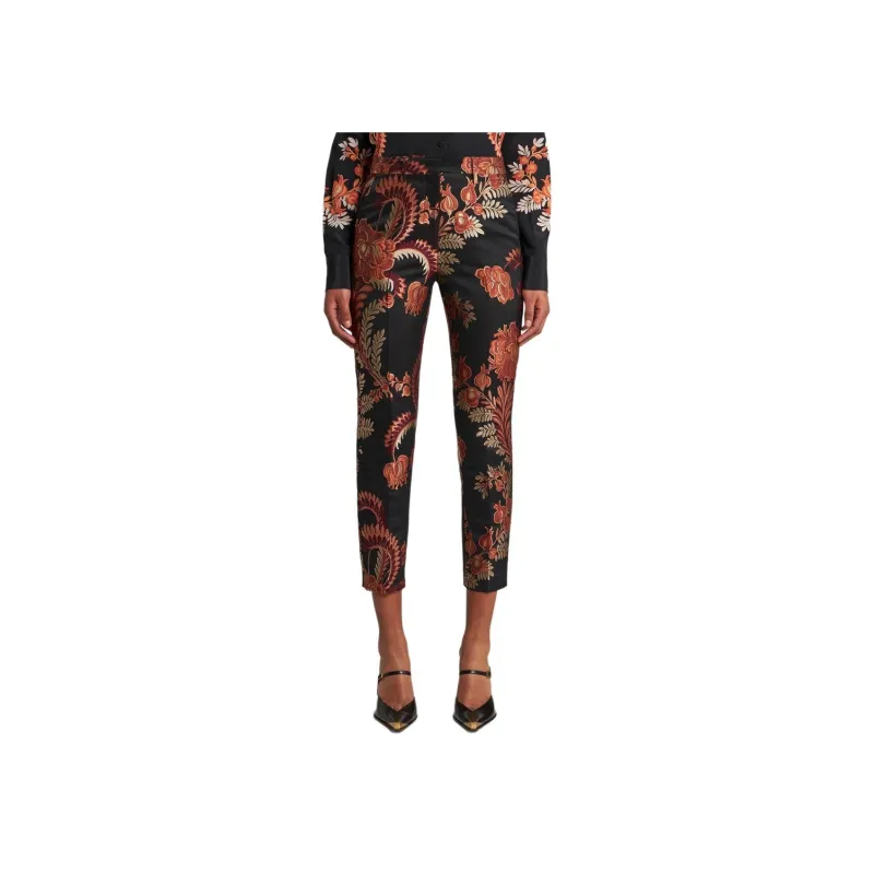 ETRO Floral Jacquard Tapered Leg Trousers-4