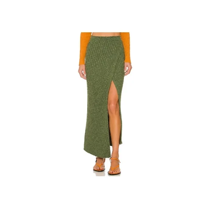 FREE PEOPLE Casual Long Skirts Women's Green-0