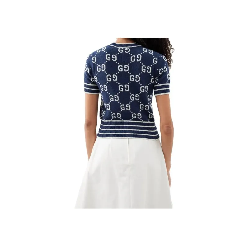 GUCCI Crop Tops Women's Blue-3