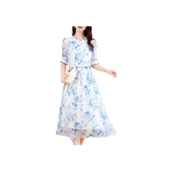 Ink Beauty Short Sleeved Dresses Women's Blue