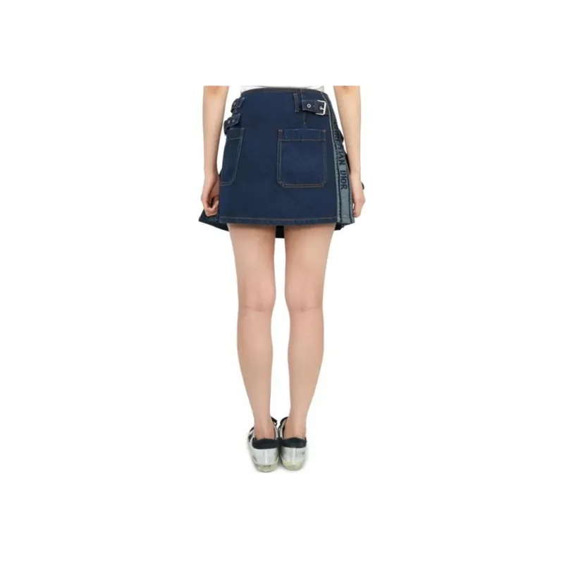 DIOR Casual Short Skirts Women's Blue-0