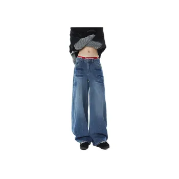 HCHUICHENG Jeans Unisex Bamboo Blue