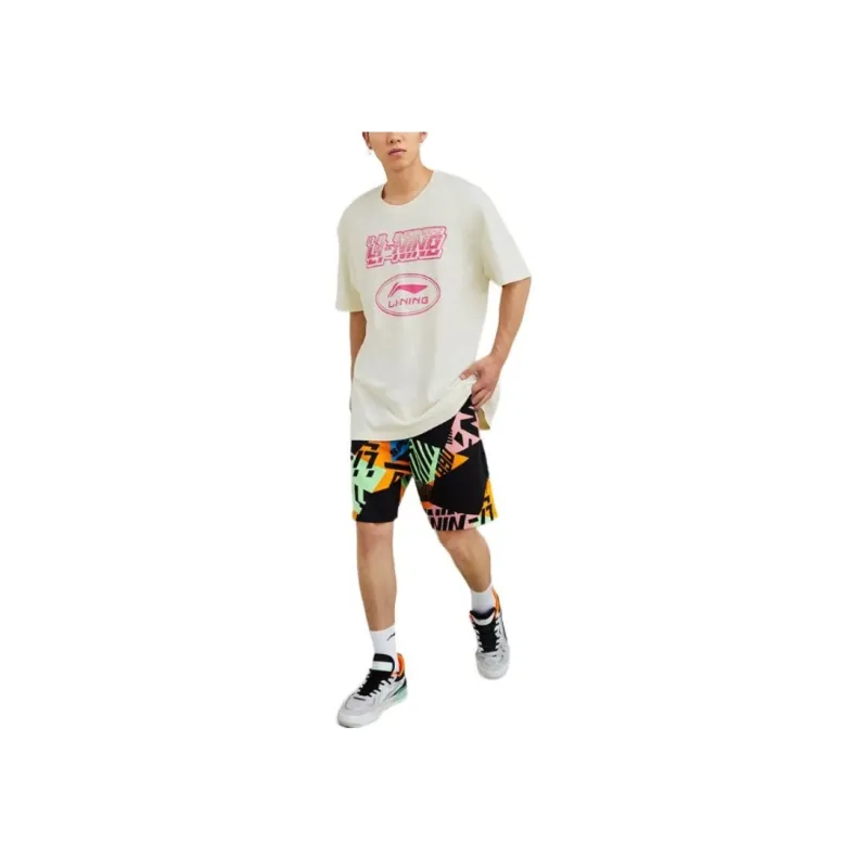 LiNing Knight T Shirts Unisex Ecru-2