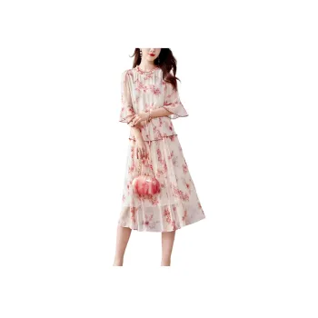 Yi Mengyuan Silk Long Sleeved Dress Women's