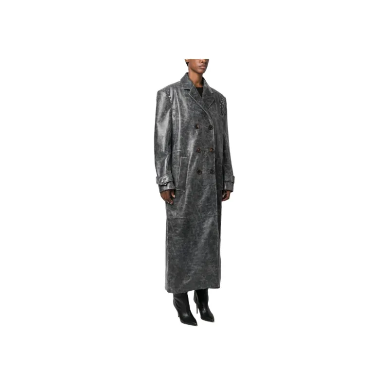 Alessandra Rich Studded Leather Coat-1