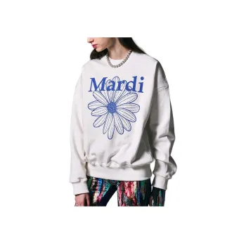 MARDI MERCREDI SS25 SWEATSHIRT FLOWERMARDI WHITE VIVIDBLUE Sweatshirt Korean Style Women's White/Blue