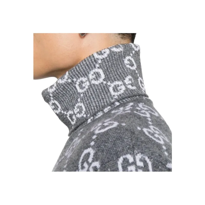 GUCCI Gg Jacquard Turtleneck Jumper-1