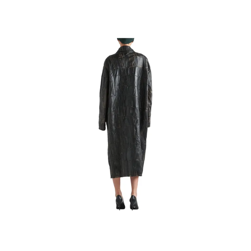 PRADA Nappa leather Patchwork Coat-2