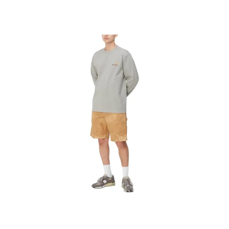 Carhartt WIP American Script Long Sleeve T Shirt T Shirt Men's Gray-2