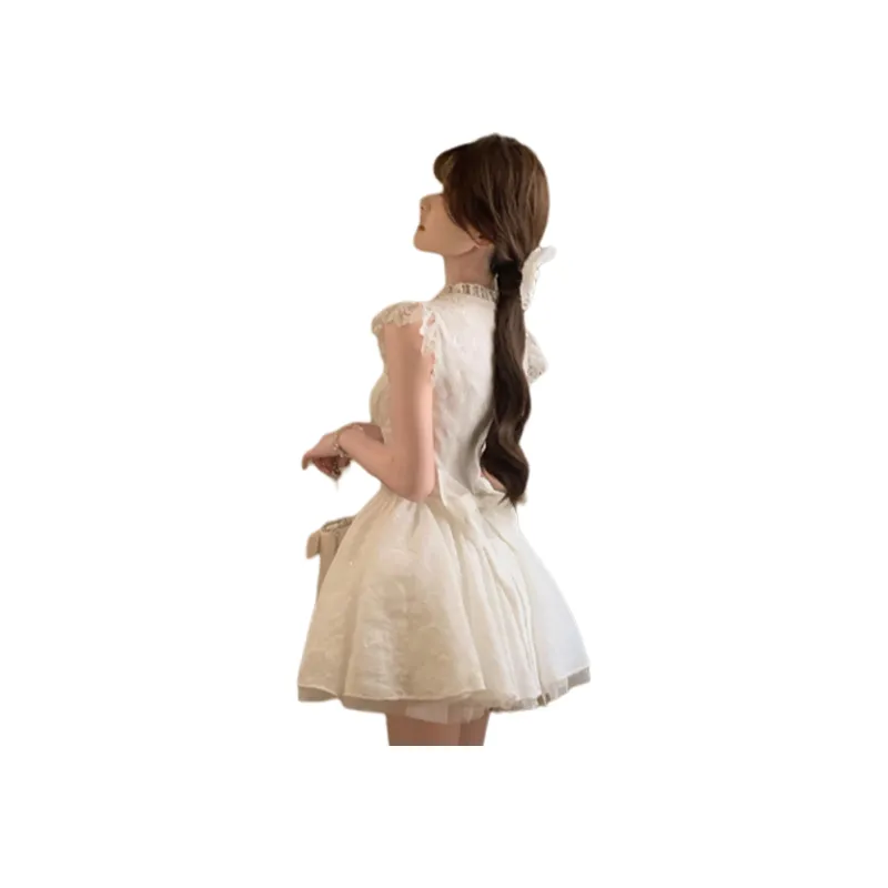 FLIM Sleeveless Dresses Women's White-0