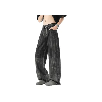 ALCOFM Jeans Unisex Stone Washed Gray