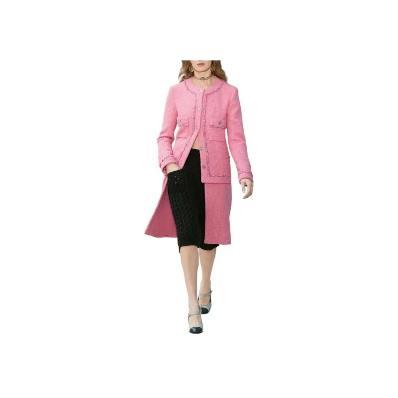 CHANEL Coats Women's Pink-0