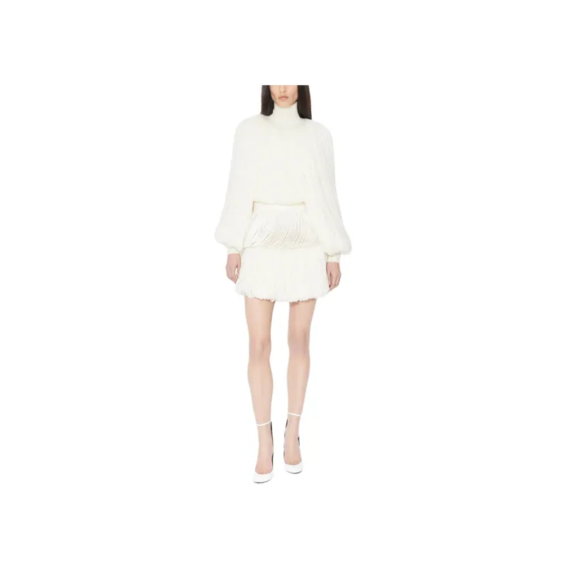 Alaia Knitted Fringed Jumper-0