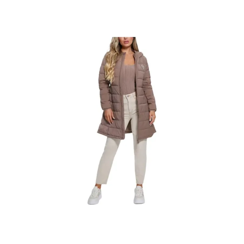 GUESS Aleta Long Puffer Jacket Jackets Coats Women's Soft Water Mink Color-1