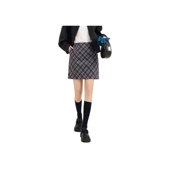 Dajia Poetry Casual Short Skirts Women's Blue Brown