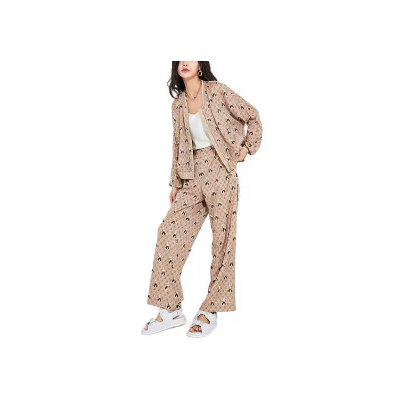 VILAN SS24 Casual Pants Women's Milk Tea Beige-2
