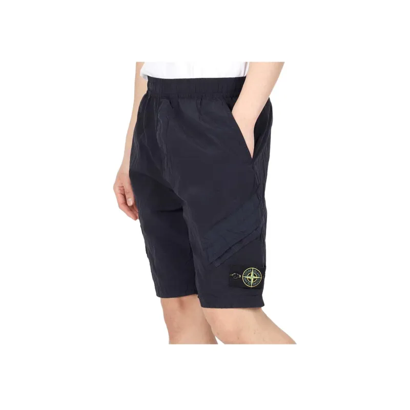 STONE ISLAND Logo Patch Elasticated Waist Shorts-2