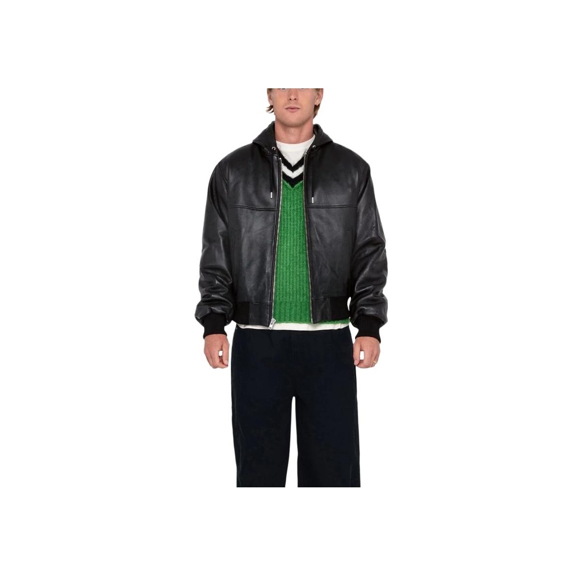本日限定価格stussy leather bomber jacket Stussy Ss Link Leather Bomber Jacket XL - POIZON