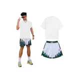 White T-Shirt+White Shorts[Two-Piece Set]