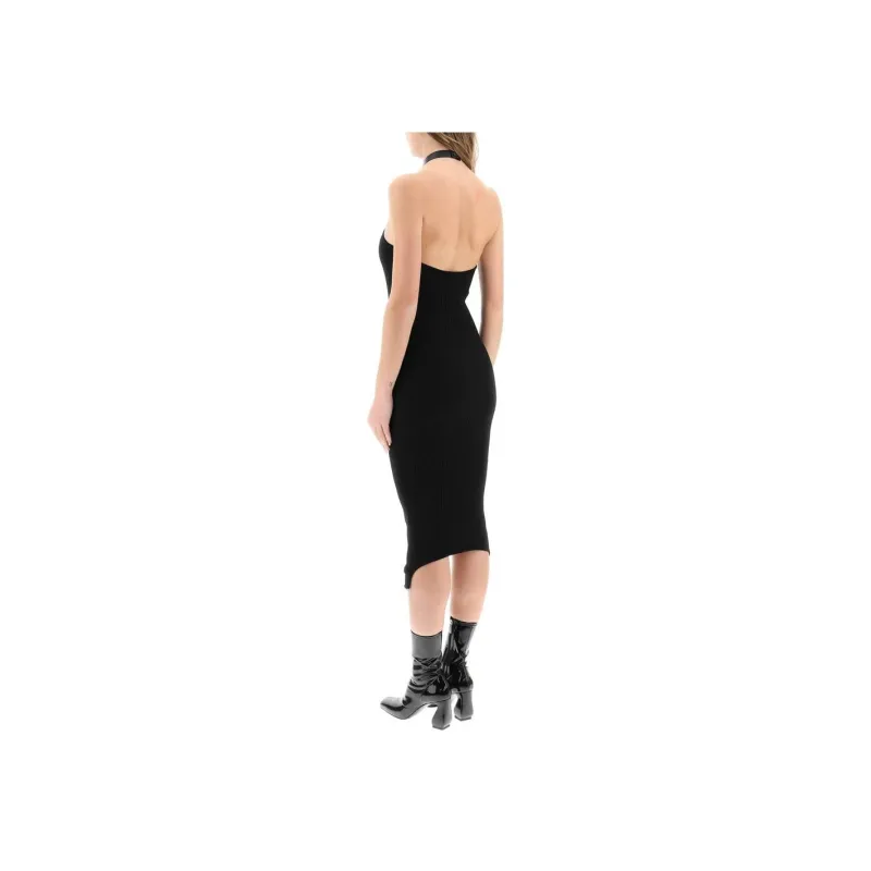 Courrèges Rib Knit Suspender Dress 'Black'-2